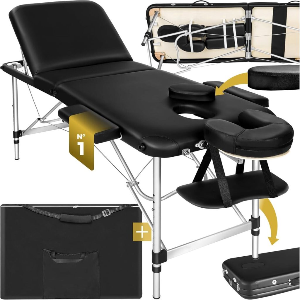 Test de la table de massage pliante TecTake professionnel 3 zones