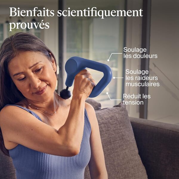 Theragun Relief pistolet de massage à percussion portable – Facile à utiliser, confortable et léger pour soulager la douleur quotidienne dans le cou, le dos, les jambes, les épaules et le corps-Marine