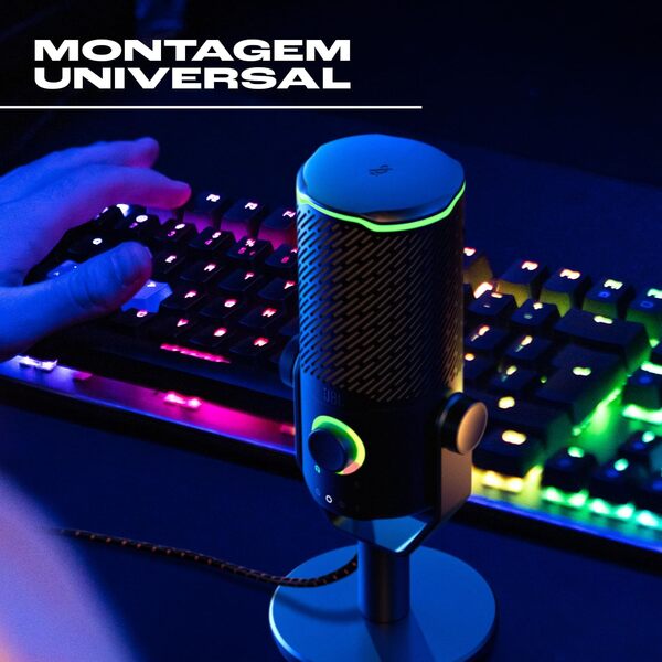 JBL Quantum Stream Studio, Microphone USB haut de gamme équipé de quatre modèles de prise de voix sélectionnables pour le streaming, l’enregistrement et le gaming, compatible avec JBL QuantumENGINE