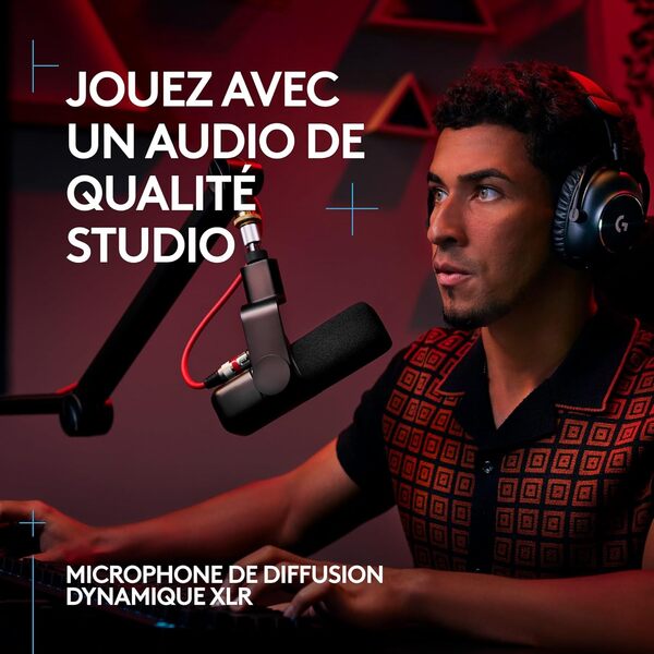 Logitech G Yeti Studio Microphone Gaming de Diffusion XLR Actif et Dynamique, préamplificateur Actif ClearAmp, Capsule à Double diaphragme, Antichoc Interne - Blanc