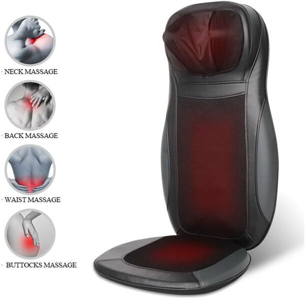 Coussin de massage Shiatsu, coussin de chaise de massage, masseur, masseur confortable avec fonction chauffante, coussin de massage du cou et du dos avec fonction de chauffage et télécommande.