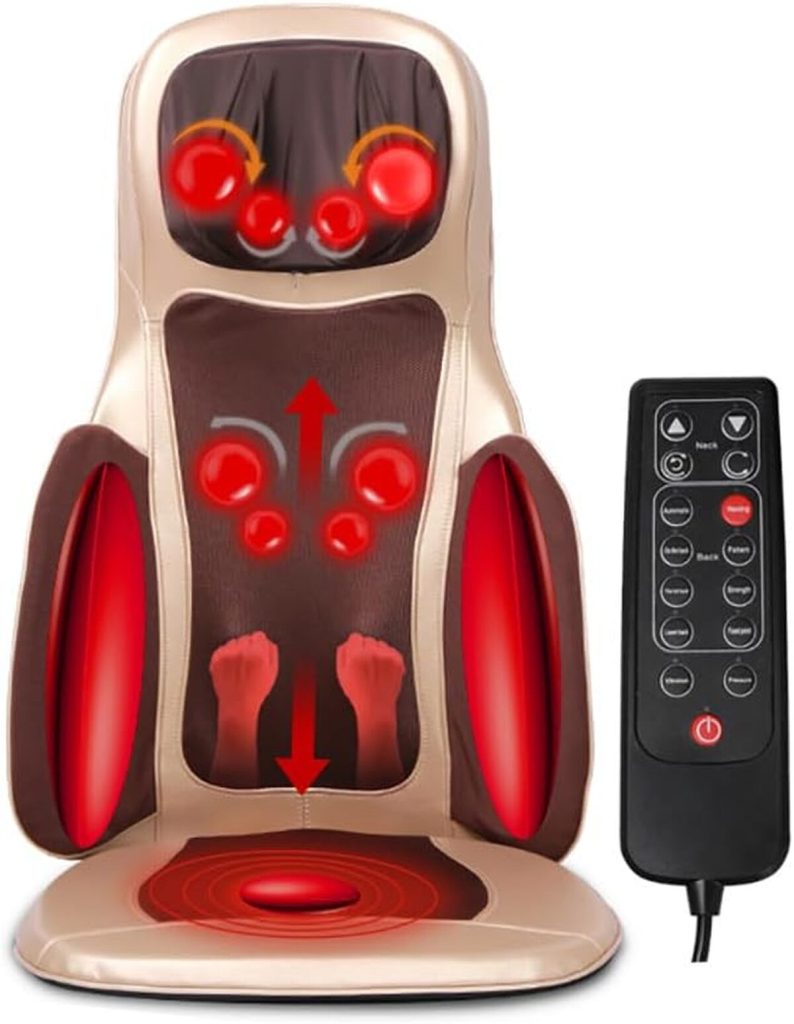 Test du coussin de massage Shiatsu 3 zones avec chaleur et vibration