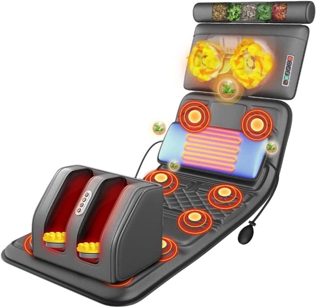 Test : tapis de massage chauffant shiatsu 20 têtes, peluche grise