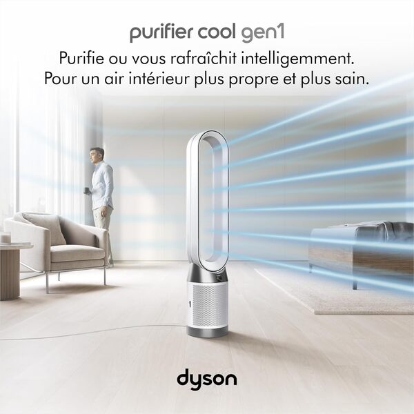 Dyson Purifier Cool Gen1 Purificateur d’air et ventilateur TP10 – purification puissante, flux d’air rafraîchissant (Blanc)
