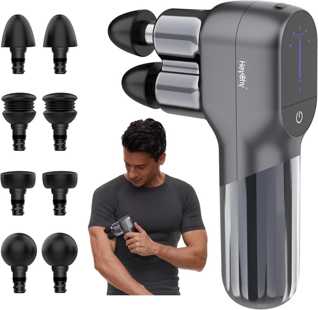 Test du mini pistolet de massage à double tête heychy