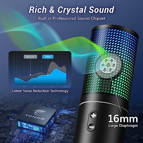 Découvrez le micro Tonor Q9S RGB : un mariage parfait entre performance audio et design élégant. Idéal pour les gamers et podcasteurs exigeants, il offre une expérience sonore inégalée.