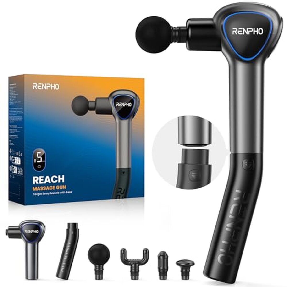 Test : pistolet de massage RENPHO Reach poignee amovible